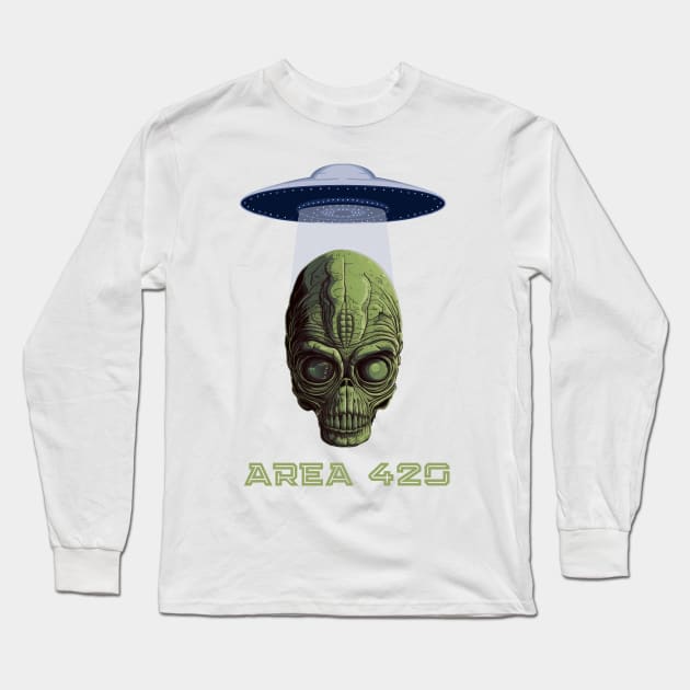 Alien Area 420 Kush Zone Long Sleeve T-Shirt by FrogandFog